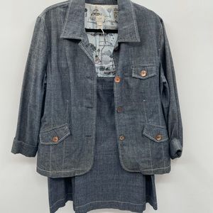 J. Jill blue skirt and jacket set